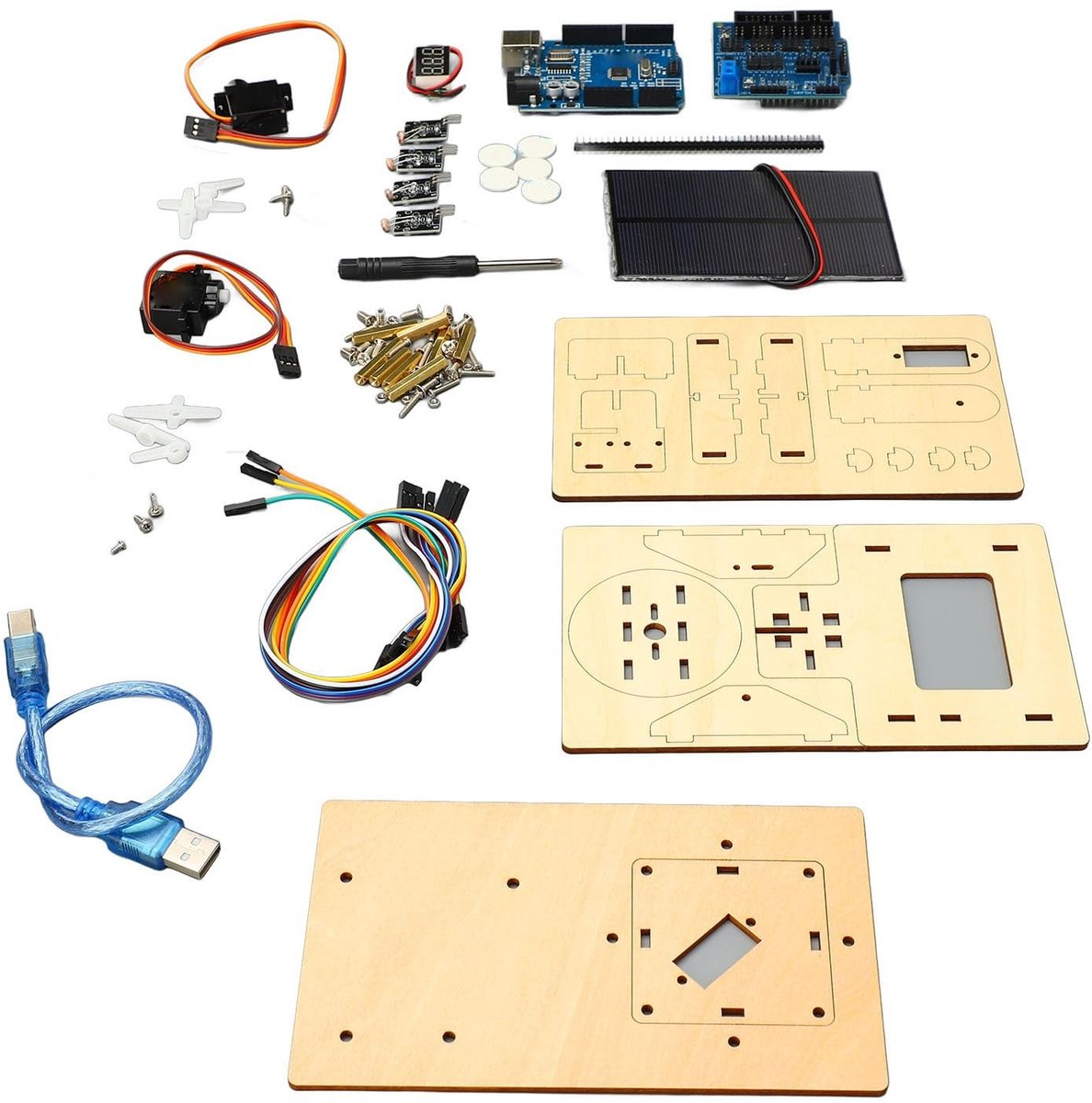 Dailygoods- Solar Tracker Educatief - Solar Tracking Kit - DIY Elektronische Kit - Programmeercadeau voor Kinderen - ABS-kunststof - Inclusief Zonnepaneel - Zonne-energie Kit