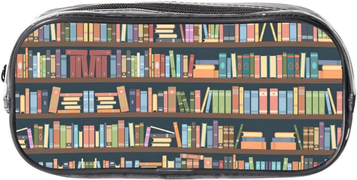 Doorzichtig Etui - Pennendoosje Opberger - Spullen Organiseren - Bedrukt Cartoon Design - 22 x 10.5 cm - Transparant