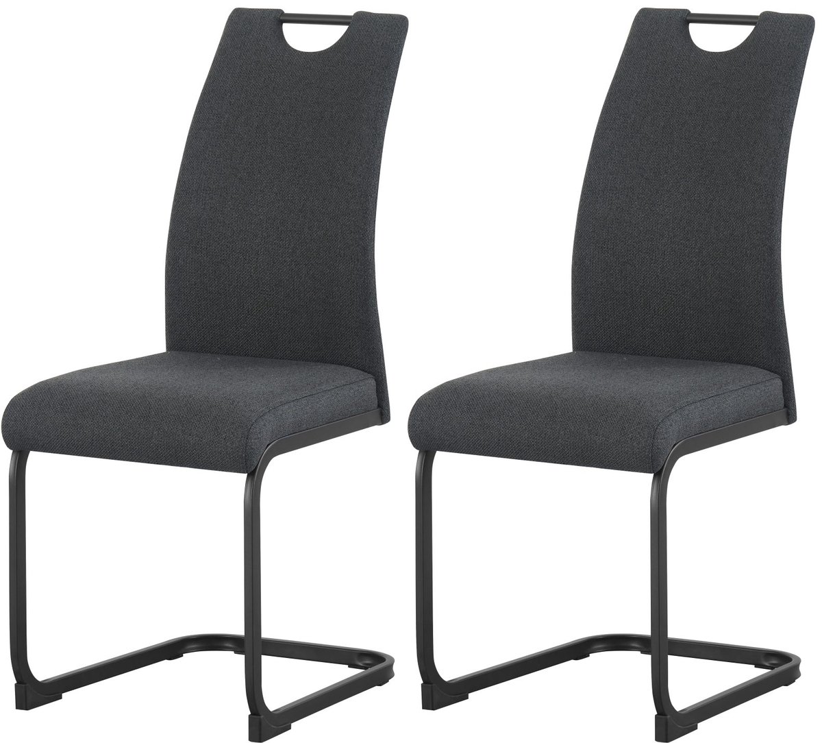 Furnilux Hanna stoel set van 2 in antraciet - Moderne design fauteuils - 43cm blanc