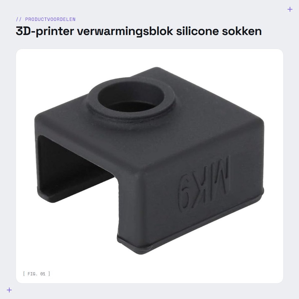 Dailygoods- Verwarmingsblok Hittebestendig - Antislip Silicone Case - 3D-printer Onderdeel - Beschermhoes - Temperatuurbehoud - Tot 280 °C - Siliconen Hoes
