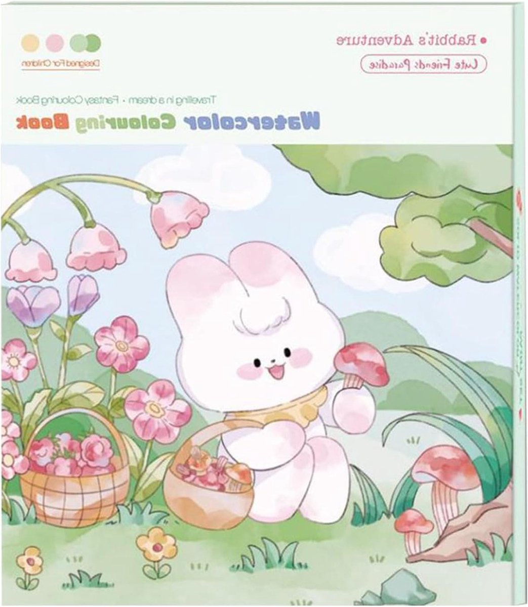 Waterverf Boek - Cartoon Schilderset - Creatief Knutselen - Draagbare Kunstkit - 18.5 x 15.7 cm - Diverse Cartoons