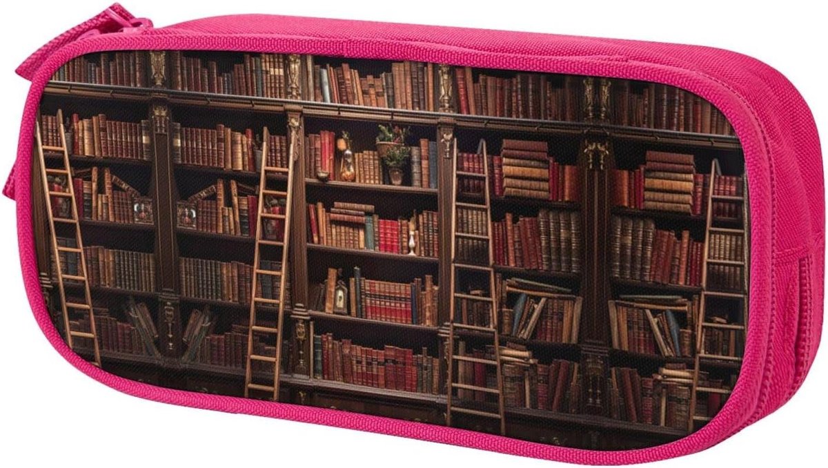 Etui Grote Capaciteit - Pennenhouder Opbergtas - Kantoor Organiseren - Meerdere Vakken Rits - One Size - Roze