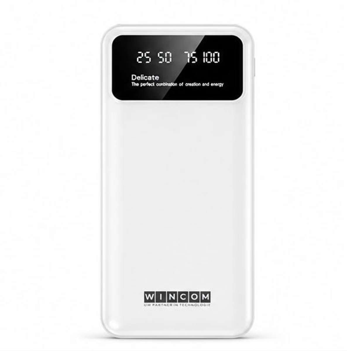 WinCOM Powerbank 10.000mAh 22.5W Snellader USB-C Fast Charge - Flashlight - White