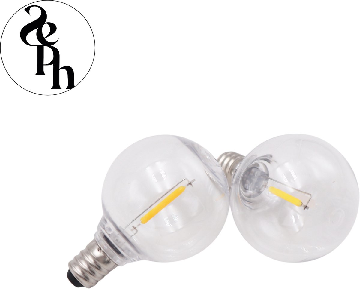 SEPH Led lichtbronnen E12 voor 7,5 en 15 meter lichtsnoer - 2 stuks - E12 fitting - Glas - LED