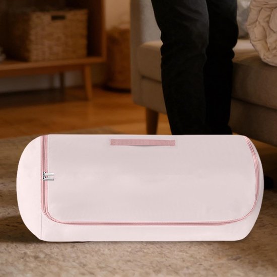 Opbergzakken Dekbed - Ruimtebesparend Organizer - Seizoensopslag Beddengoed - Dubbel Rits Systeem - 25 x 25 x 2 cm - Roze — afbeelding 3
