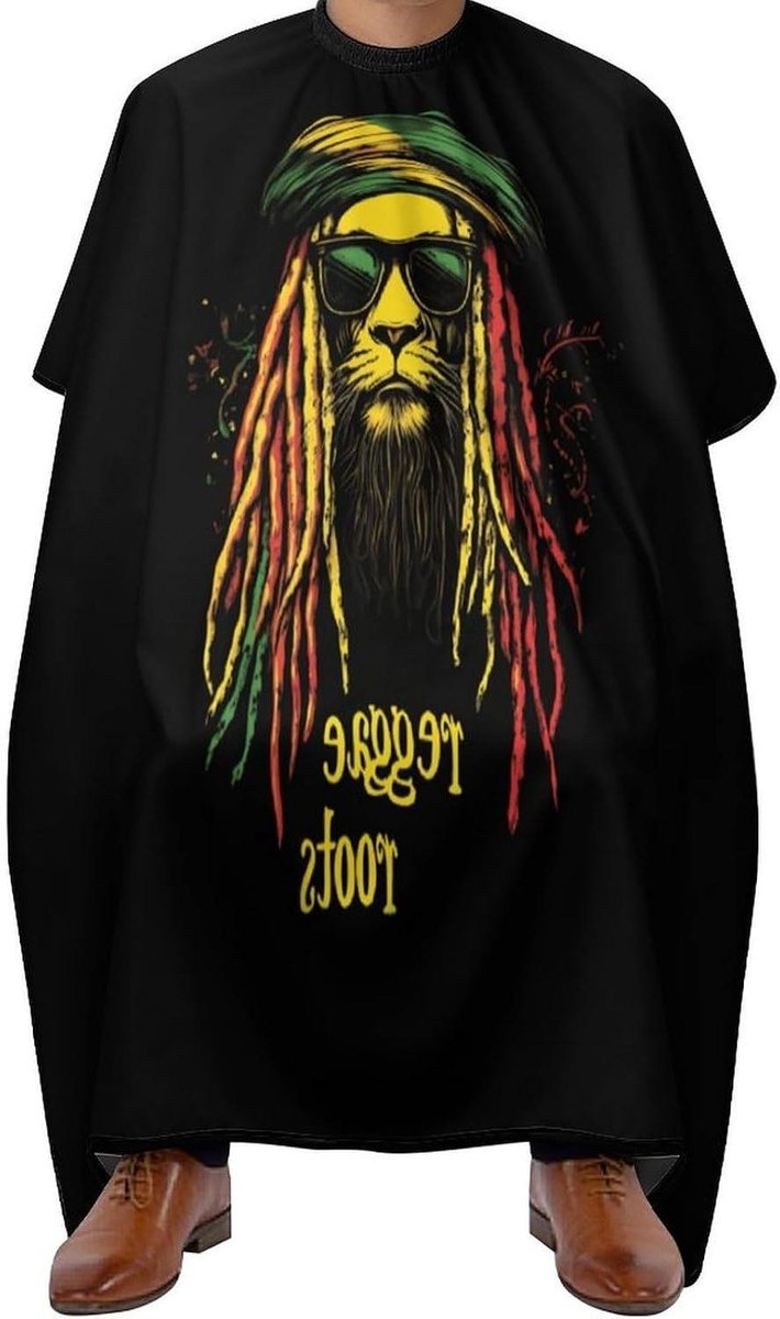 Kappers Cape - Haar Schort - Haar Knippen - Uniseks Volwassene - 24 x 22 cm - Rasta Leeuw