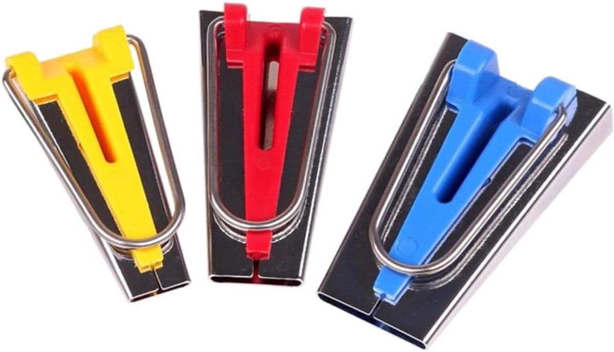 Biaisbandmaker Set - Stoffen Binder Hulpmiddel - Stoffen Verwerken - Automatische Vouwfunctie - 3 maten - Diverse kleuren