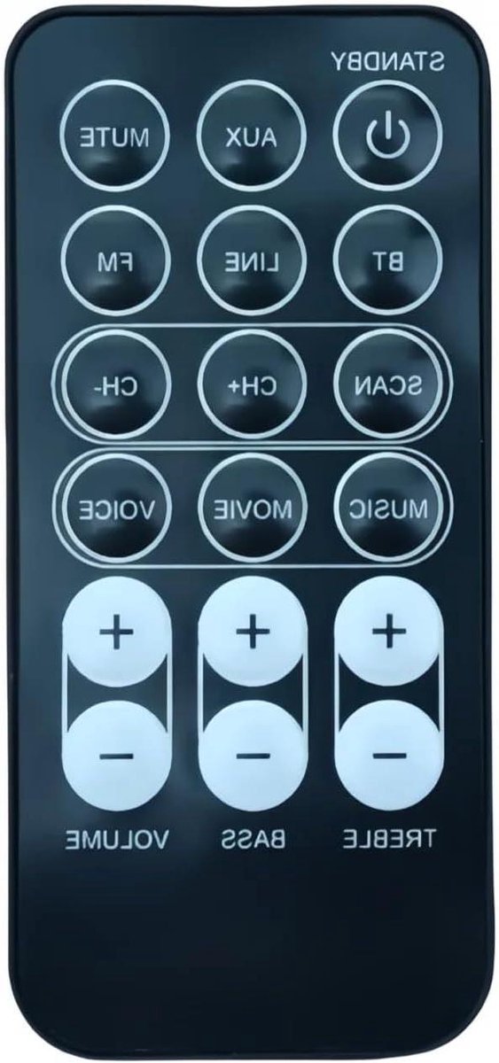 Afstandsbediening - Universele Controller - Luidspreker Bediening - RF en IR Signalen - 1x1x1 cm - Zwart