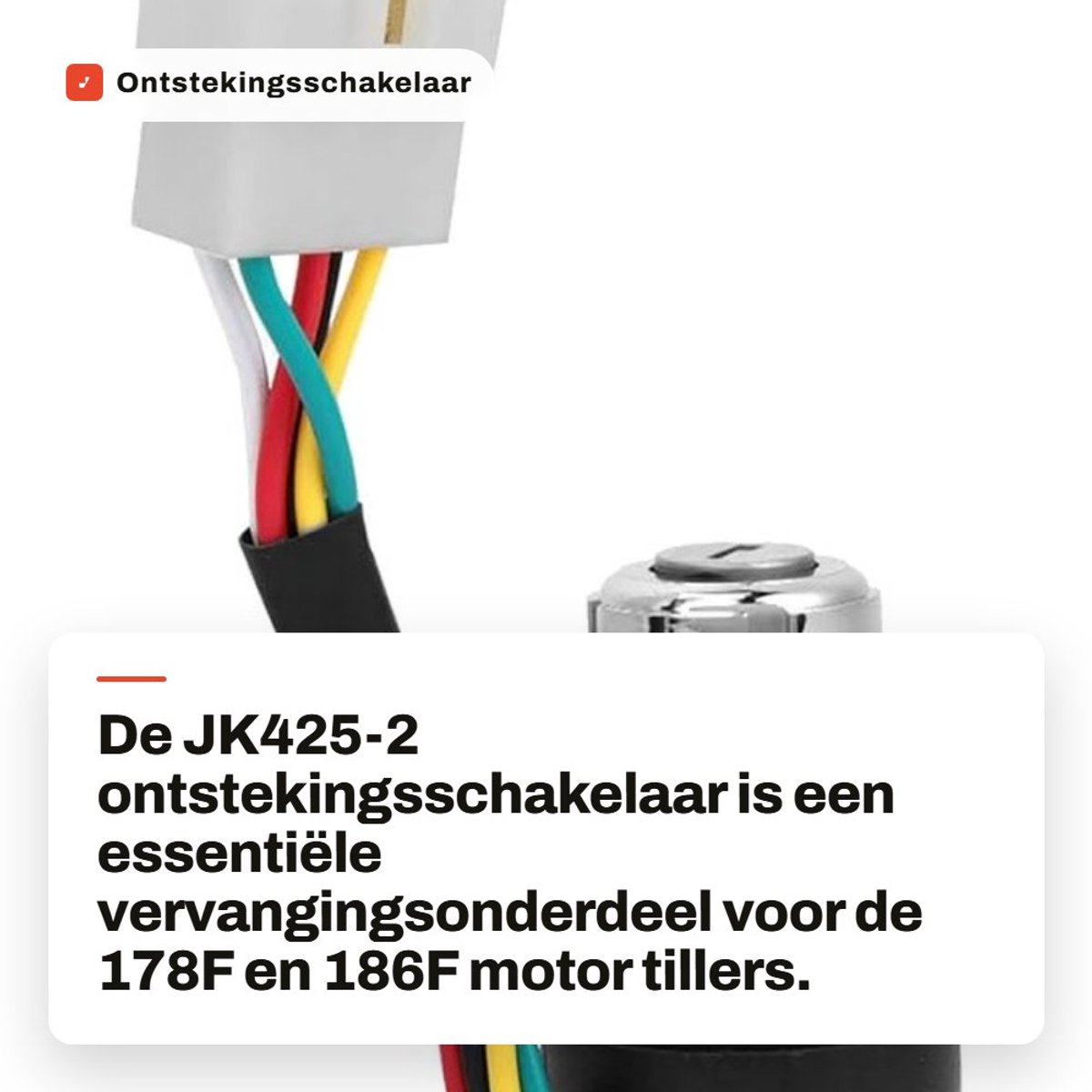 Dailygoods - Ontstekingsschakelaar - Met 2 Sleutels - Voor 178F/186F Motor Tiller - Betrouwbare Start - Universeel Toepasbaar - Duurzaam Ontwerp - Ges...