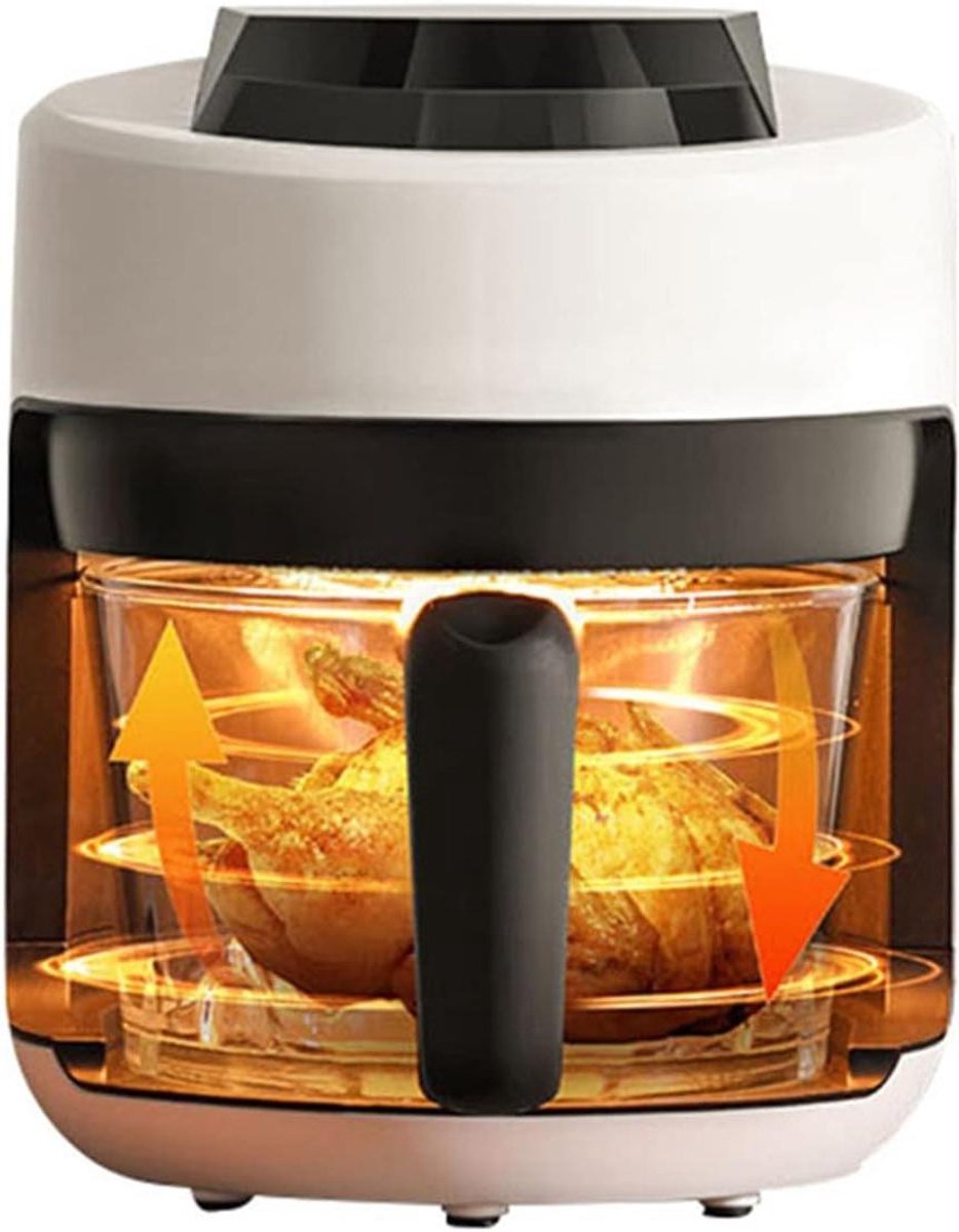 Heteluchtfriteuse - Airfryer Mini - Snelle maaltijden bereiden - Visueel koken met glas - 2.5 Liter - Wit