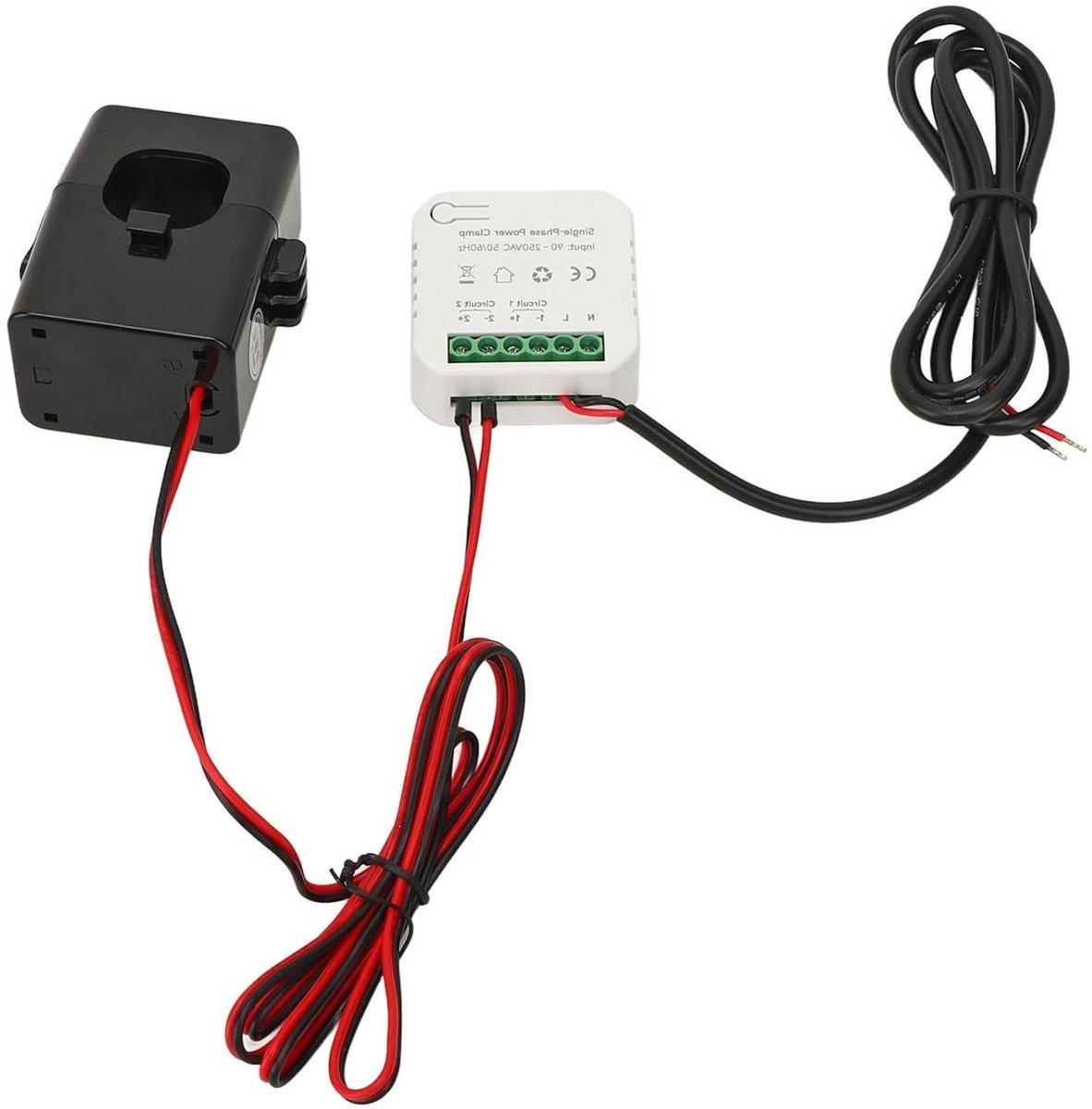 Slimme Energiemeter - Energieverbruik Monitor - Energie Besparen - Bidirectionele Monitoring - 200A CT - Wit