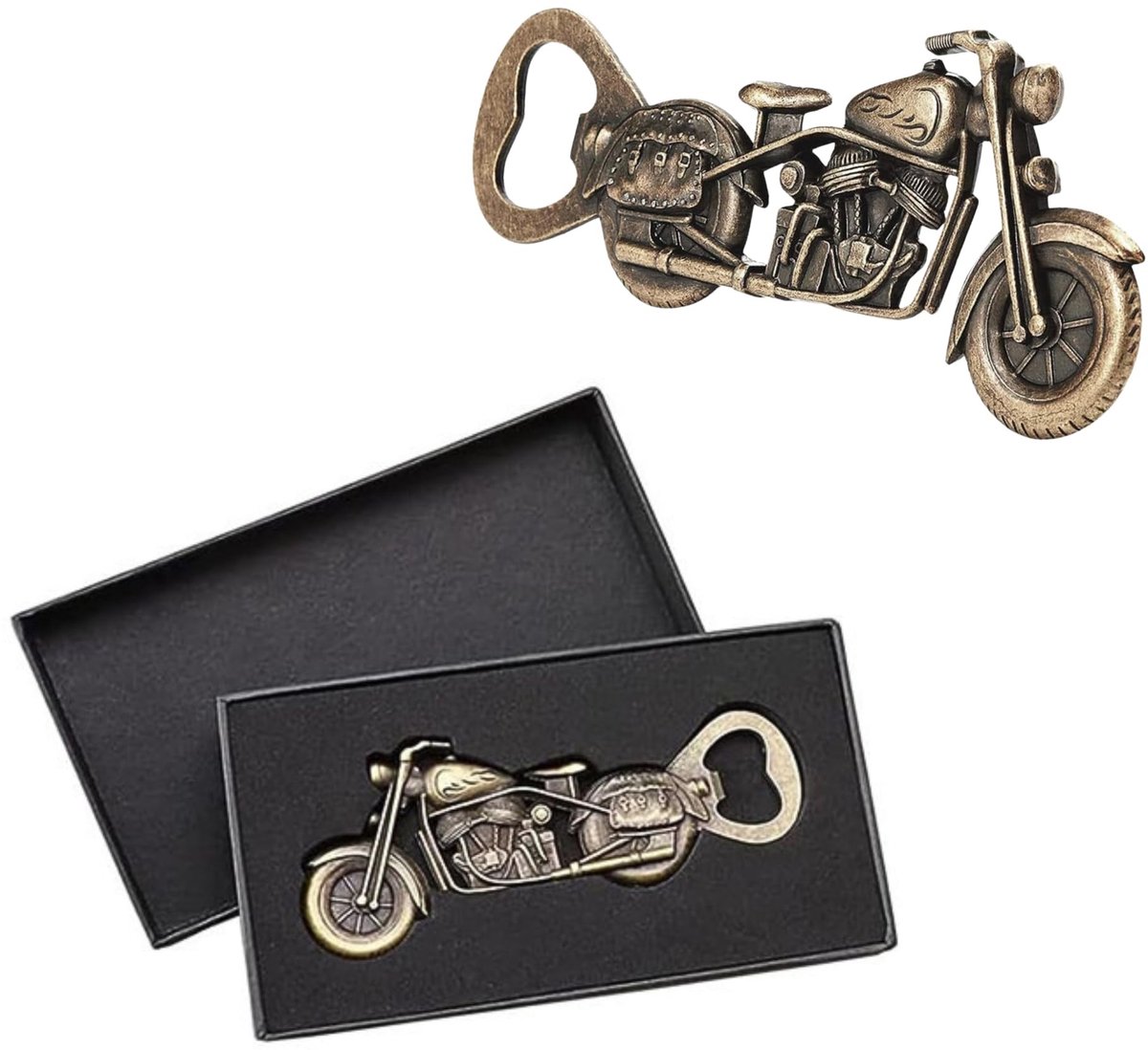Dailygoods- Flesopener Motorfiets - Gouden Flesopener - Luxe Geschenkdoos - Cadeau voor Verjaardag - Cadeau voor Kerstmis - Perfect voor Motorfans - Baraccessoire