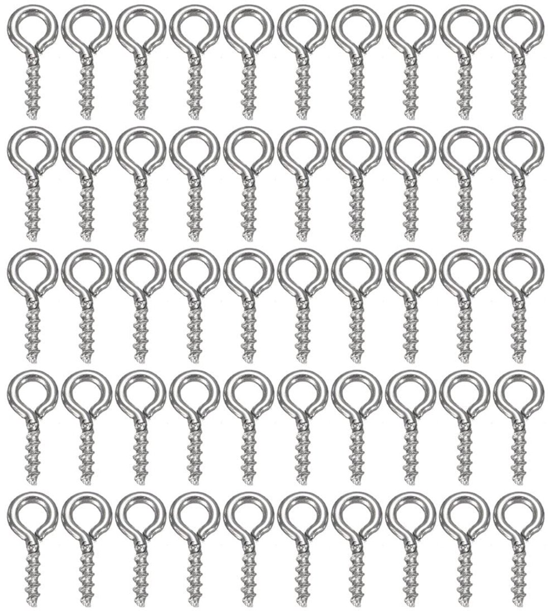 Dailygoods- Mini Haken 100 Stuks - Koolstofstaal - Gegalvaniseerd - Roestbestendig - Robuust/Duurzaam - Eenvoudig te Installeren - Oogschroeven