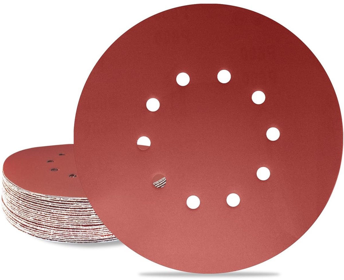 Dailygoods- Schuurpapier 225mm - Schuurschijf Klittenband - 25 Stuks - Korrel 600 - Rond - Voor Excentriekschuurmachine