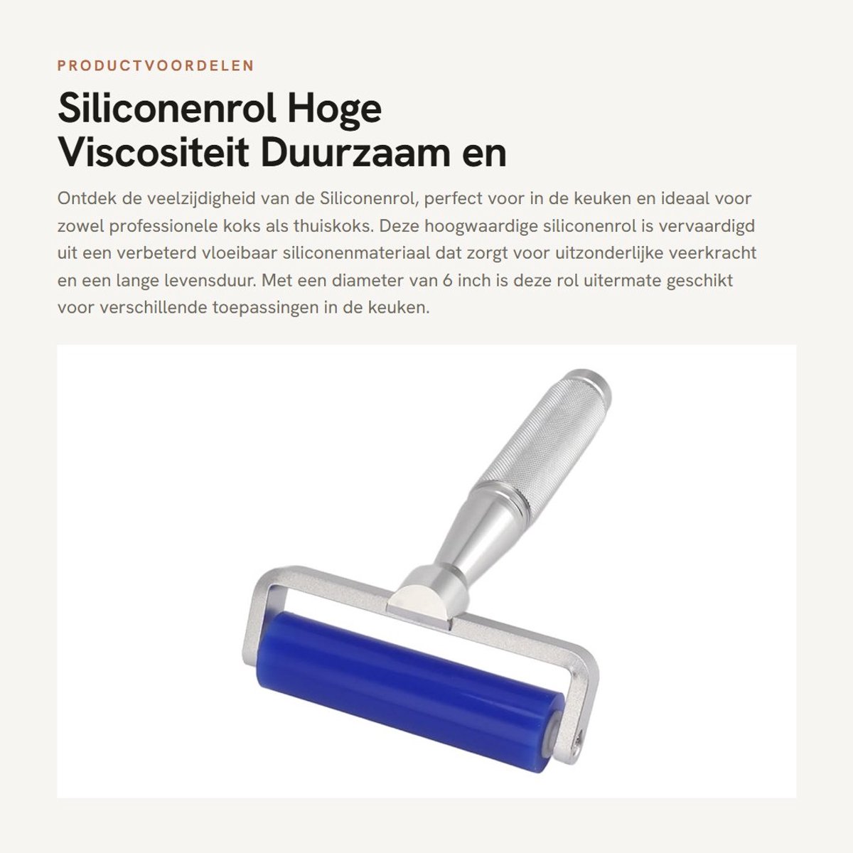 Dailygoods- Siliconenrol Roestvrij - Hoge Viscositeit - Hoge Bestand - Keuken - 6 Inch - Duurzaam Materiaal - Reinigingsroller
