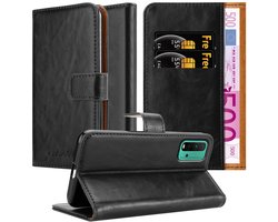 Cadorabo Hoesje geschikt voor Xiaomi RedMi 9T / POCO M3 in ZWART GRAFIET - Beschermhoes met magnetische sluiting, standfunctie en kaartvakje Book Case Cover Etui