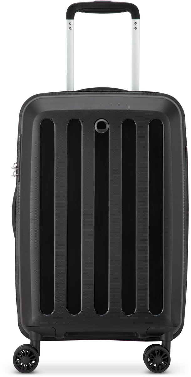 DELSEY Unlock Handbagage Koffer 55 cm Expandable – Lichtgewicht Polypropyleen, TSA-slot en Dubbele Wielen – Zwart