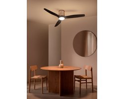 CREATE - Plafondventilator stil 40W (Ø132cm) - Sfeer- en hoofdverlichting LED - Afstandsbediening - 6 snelheden - Programmeerbaar - WIND CALM CUSTOM RATTAN