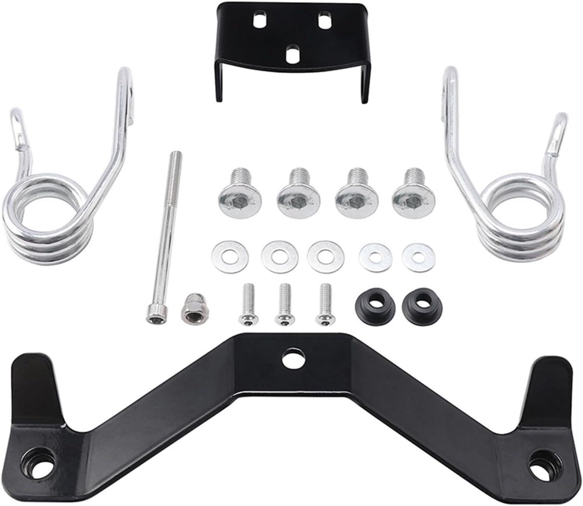 Motorfiets Zadel Beugel - Zitkussen Montage Kit - Comfortabel Rijden - Torsiestijl Ontwerp - 760 g - Zwart Zilver