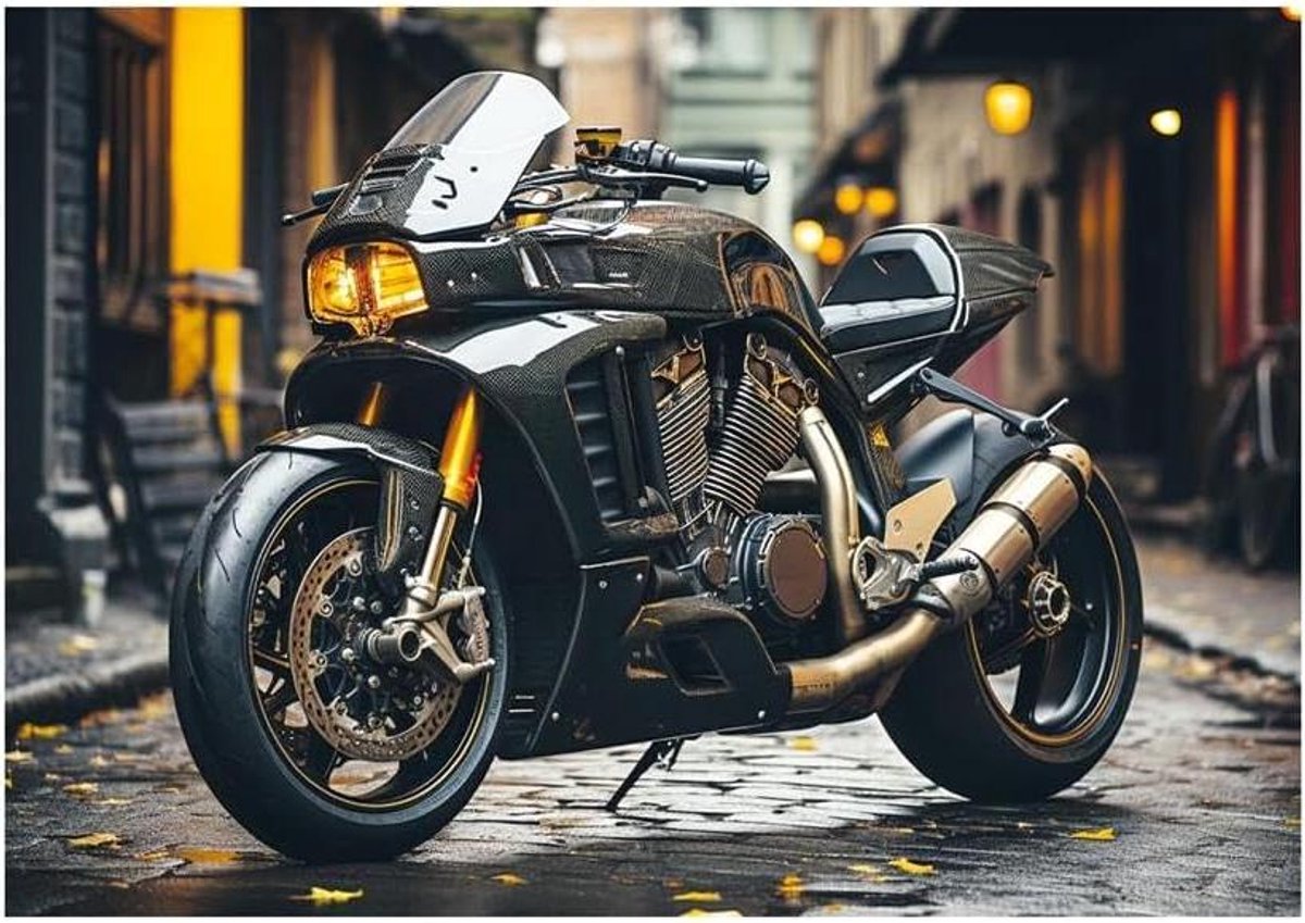 Motorfiets bouwpakket - Constructie speelgoed - Urenlang bouwen - 500 delen - 36 maanden+ - Meerkleurig
