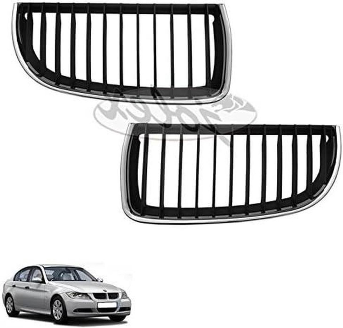 Radiatorrooster - Koelrooster Bumper - Auto-onderdeel Vervangen - OEM-kwaliteit - N.v.t. - Zwart Chroom