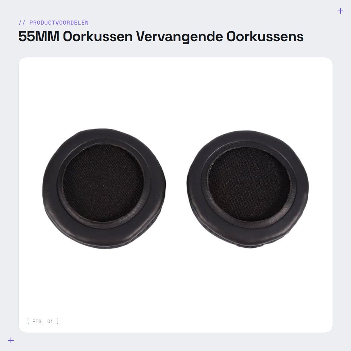 Dailygoods - 55MM Oorkussen - Vervangende Oorkussens - Verhoogd Comfort - PU Leer - Zacht Schuim voor Headset - Geschikt voor K450 K430 K420 K480