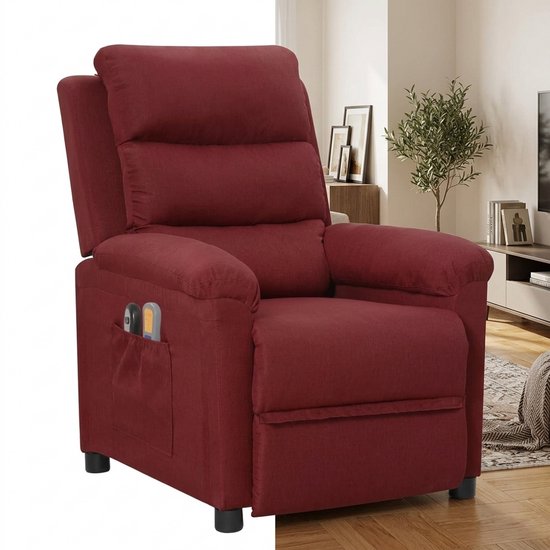 Massagestoel Relaxfauteuil Elektrisch Wijnrood Ergonomisch - Massagestoel - €328,95