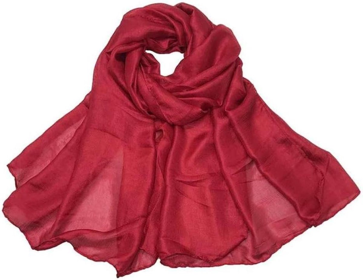Dames Sjaal - Accessoire - Stijlvol Dragen - Zacht Ademend - 170x70cm - Bordeauxrood