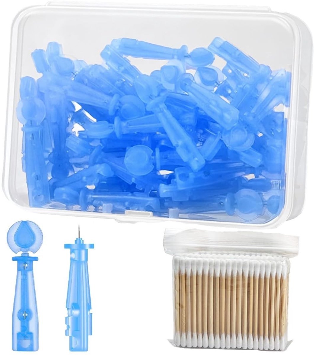 Dailygoods- Wegwerpslijpers 100 Stuks - Mee-eterverwijderaar - Puistjesnaald - Steriel - Wattenstaafjes - Voor Schoonheidssalon en Thuis