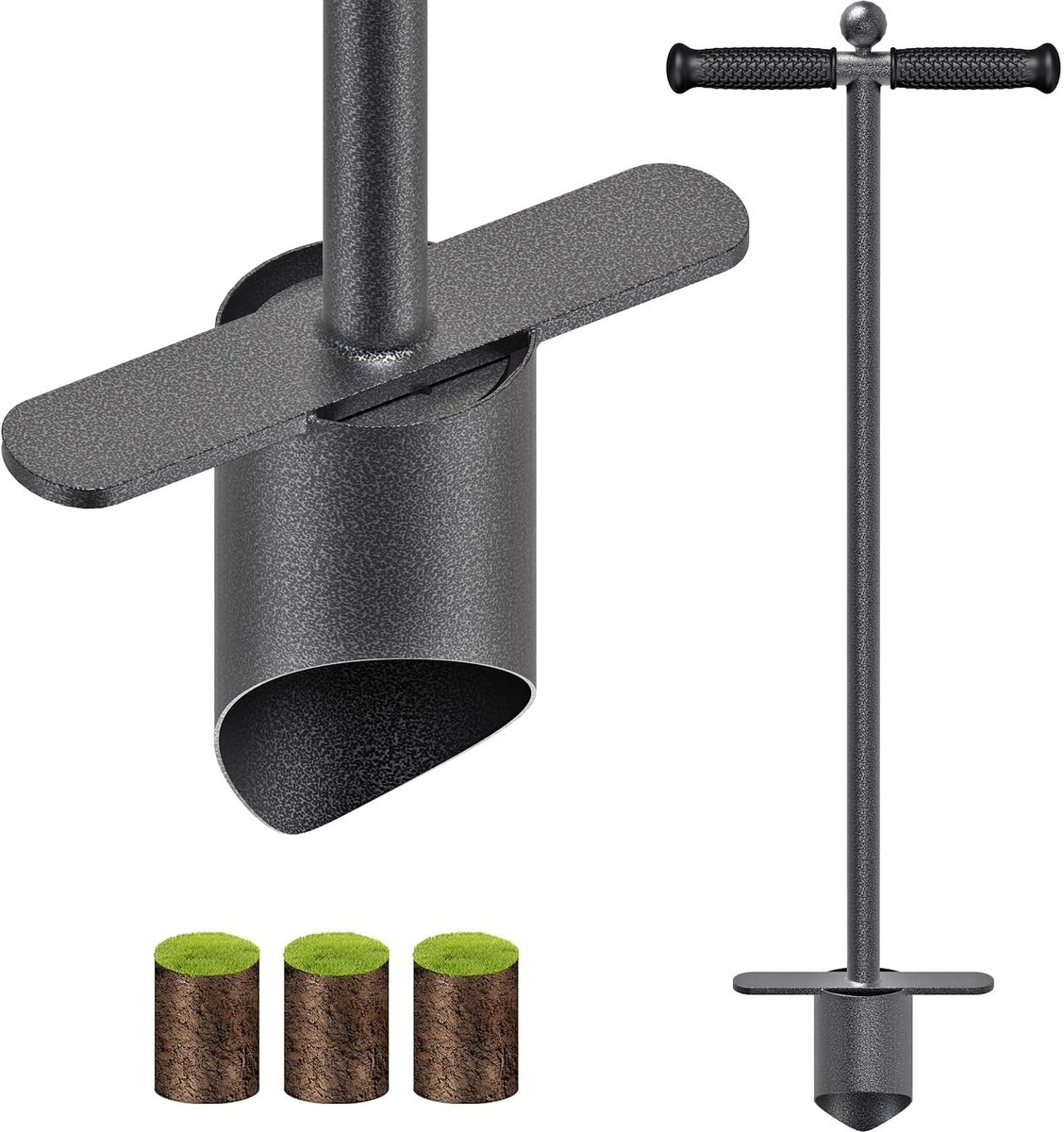 Dailygoods- Bollenplanter 87cm - Tuingereedschap - Grondbeluchter - Multifunctioneel Gereedschap - Diepte 11,5cm - Voor Bloembollen en Zaden