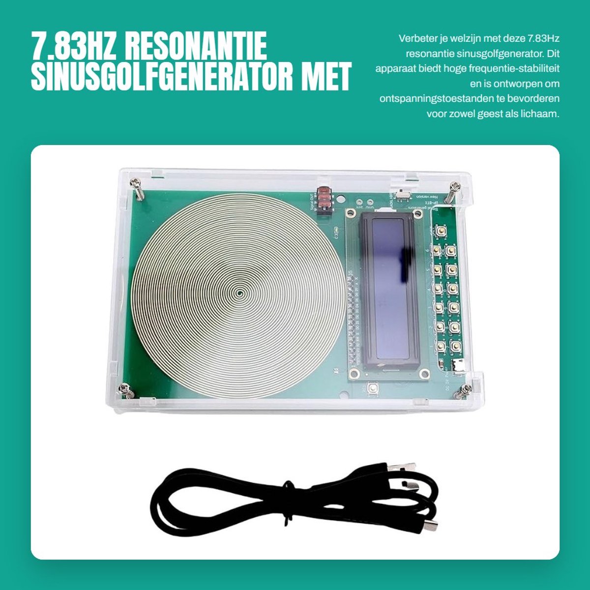 Dailygoods- Sinusgolfgenerator Hoge Frequentie Stabiliteit - Frequentiegenerator - Digitale Circuit - Kristal Oscillator - Veelzijdige Golfvormen - 7,83Hz Output