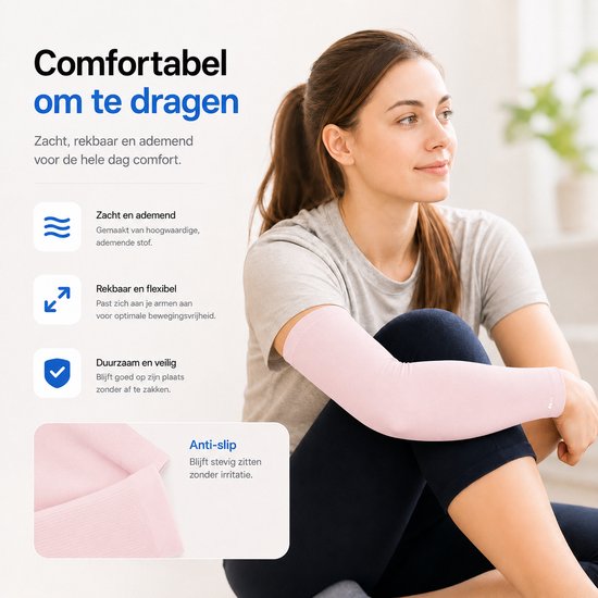 BOTC Arm Sleeve - Compressie Arm Mouwen - UV - Zonbescherming - werende mouwen - Roze van BOTC — afbeelding 2