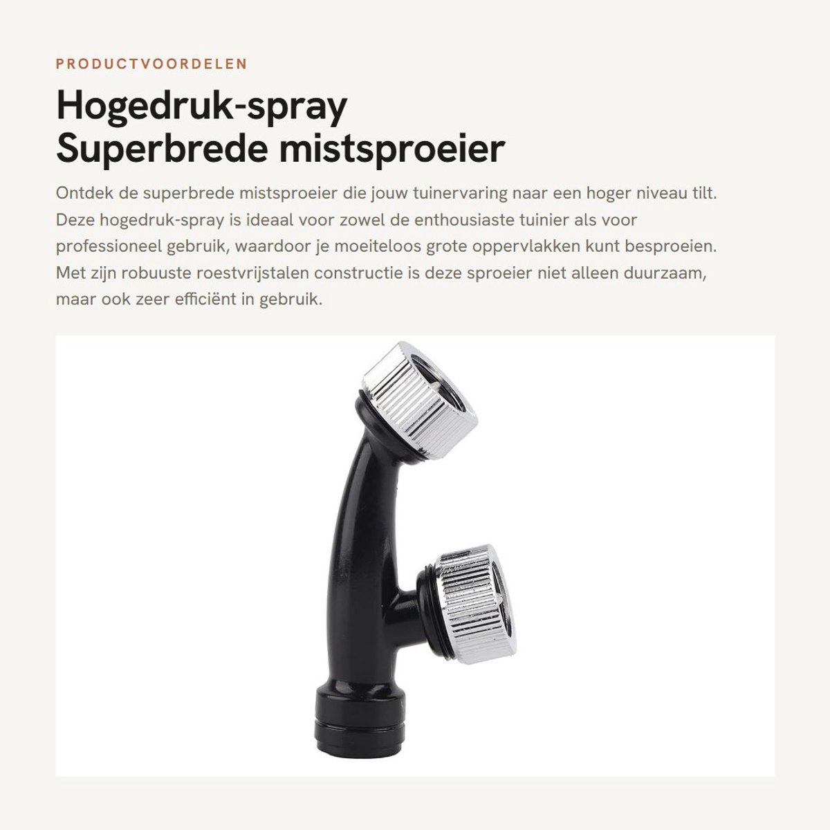 Dailygoods- Sproeier Super Brede Nevelsproeier - Roestvrij Staal - Waterbesparende Irrigatie - Eenvoudig te Installeren - Geschikt voor Tuinslang - 8 cm Afmetingen