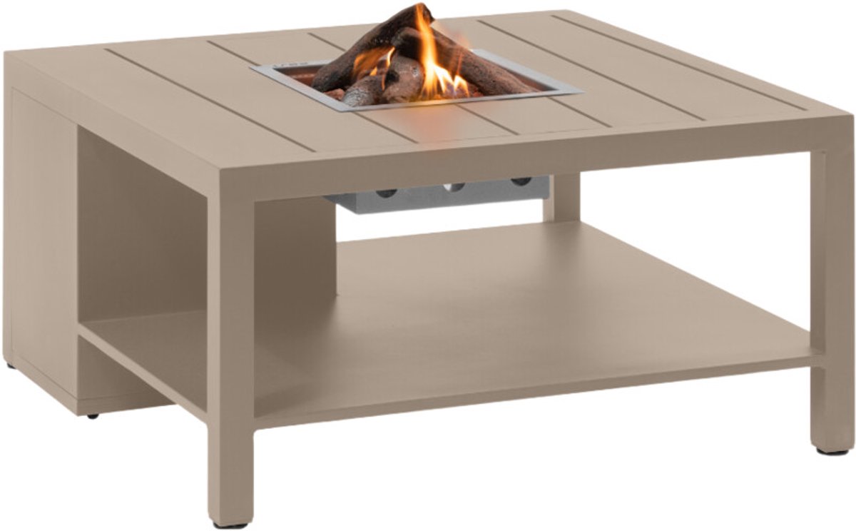 Cosi Cosiflow Square Sandy Beige Vuurtafel - 100 x 100 x 50 cm - Hoge warmteopbrengst - Echte sfeermaker