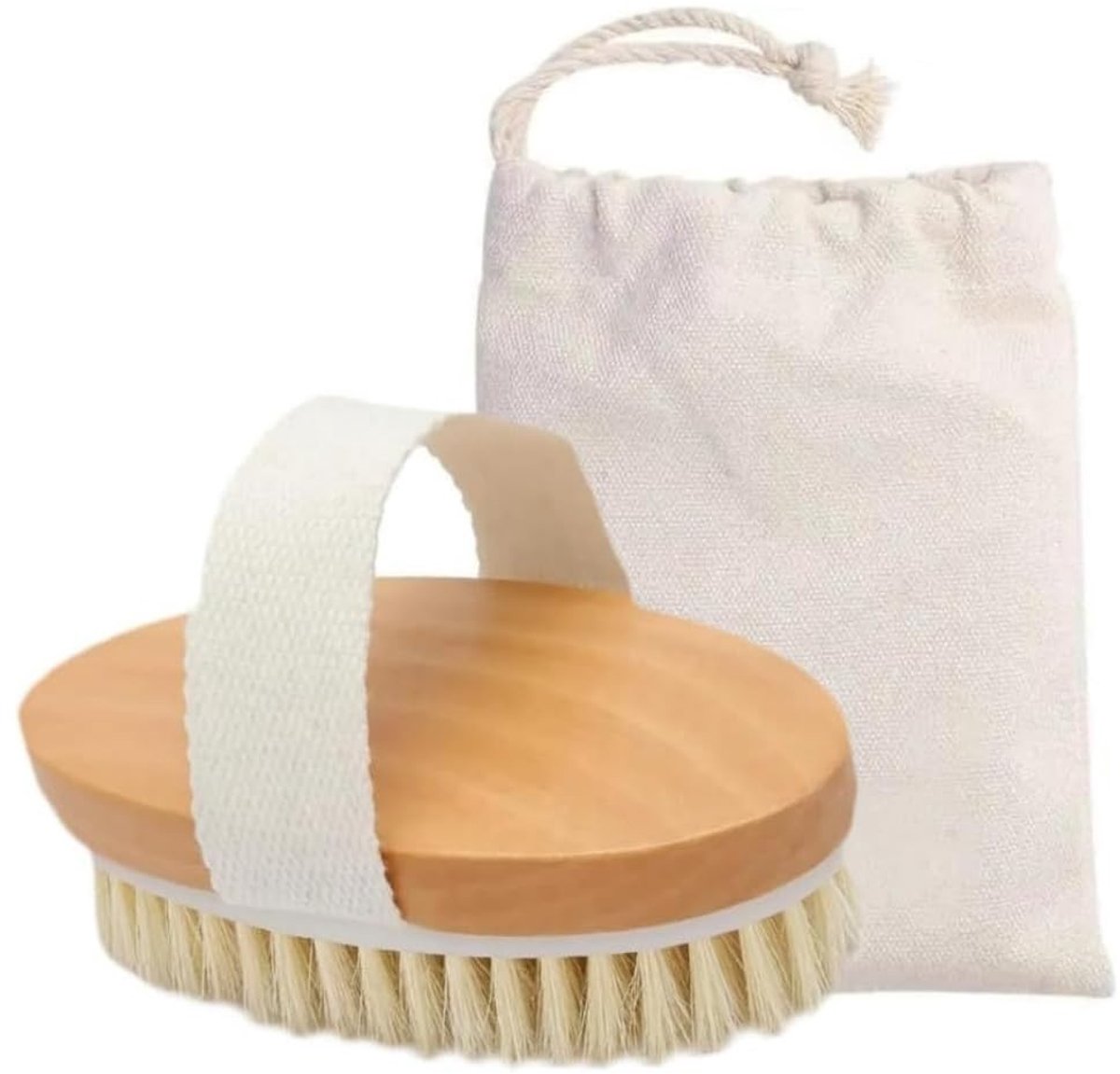 Dailygoods- Droogborstel voor huid - Lichaamsborstel - Peelingborstel - Badborstel - Verwijdert dode huid en toxines - Vermindert cellulitis - Lichamelijke Borstel
