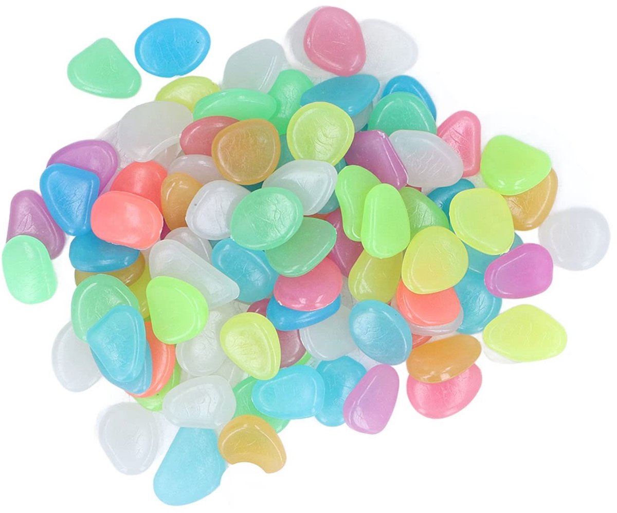 Dailygoods- Lichtgevende Stenen 100 Stuks - Fluorescerende Kiezelstenen - Gloeiende Decoratie - Herbruikbaar - Duurzaam - Voor Donkere Tuin