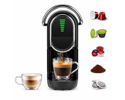 Koffiecupmachine 5-in-1 met LED Display - Capsule Koffiemachine Warm & Koud Zwart