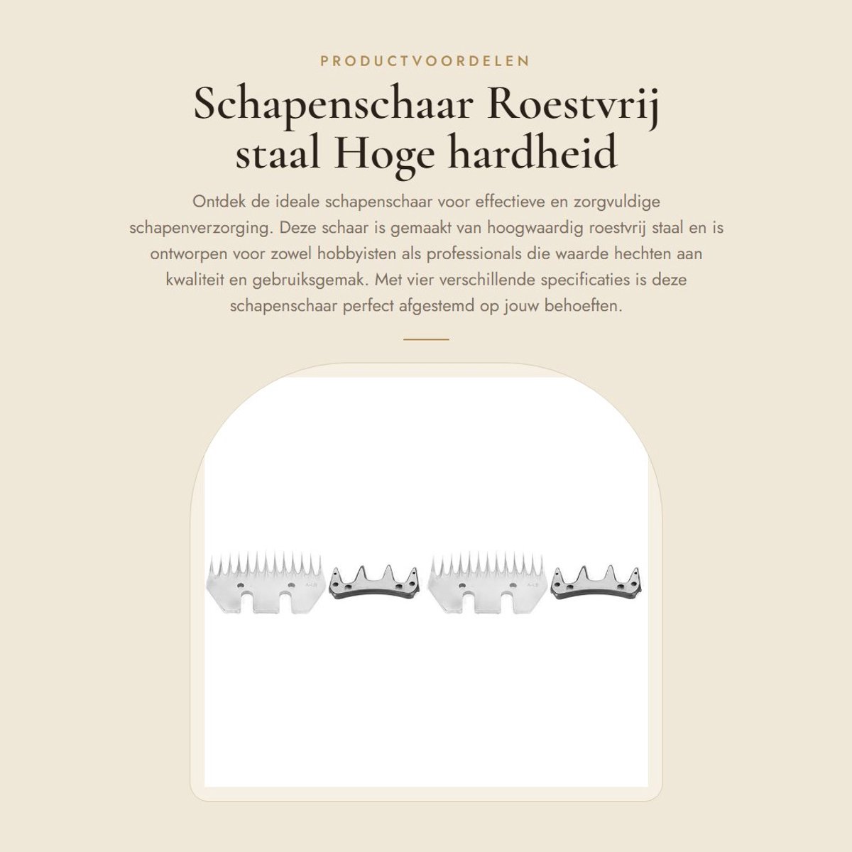 Dailygoods- Schapenschaar Roestvrij Stalen Lemmet - Reserve Snijder - 4 Specificaties - Voor Schapenverzorging - Recht/Gebogen Lemmet - 13/9 Tanden - Schapenscheermachine