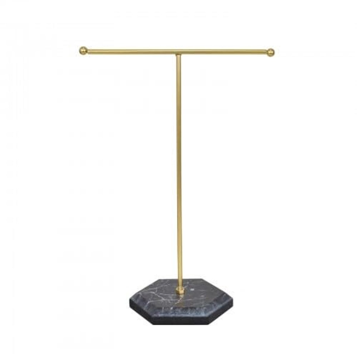 Dailygoods - Sieradenstandaard - Metalen T-bar - Functionele sieradenhouder - Wit/Zwart - Oorbel- en halskettingstandaard - Organiseer je sieraden - G...