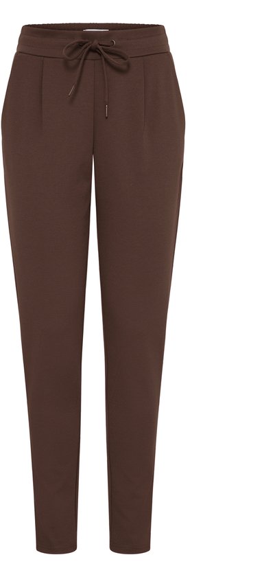 Bruine broek met koorddetail en plooien.