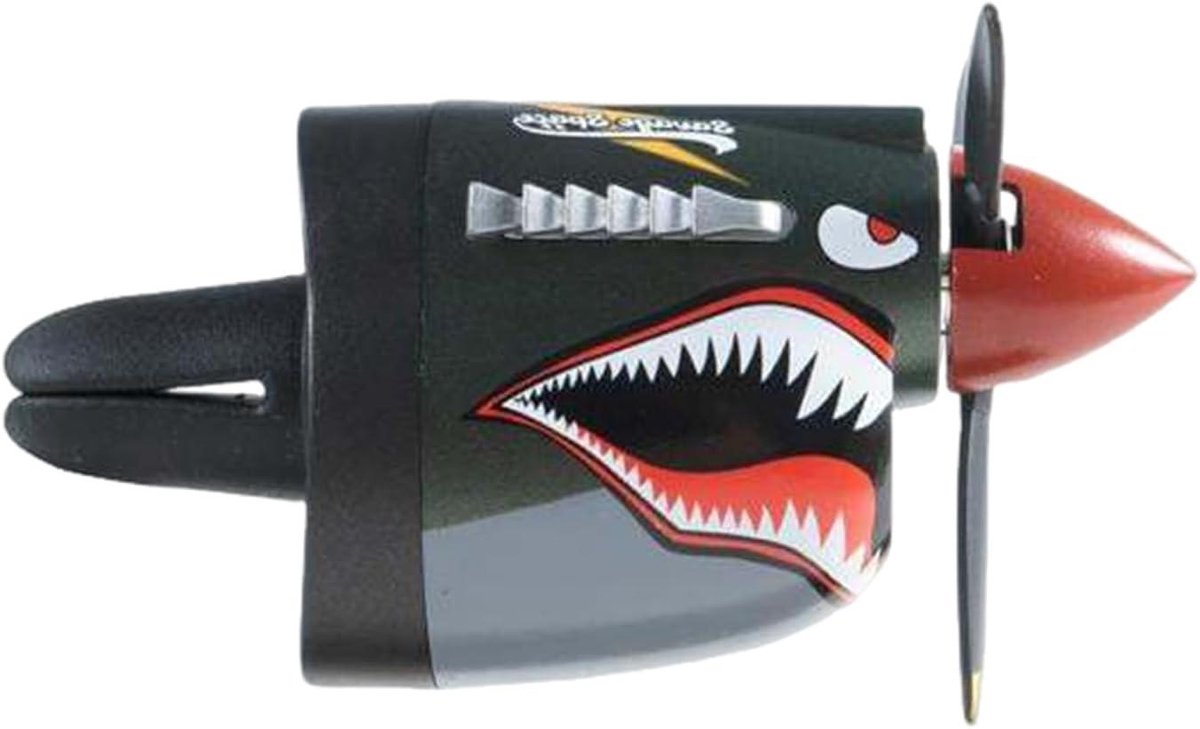 Auto luchtverfrisser - Ventilatieclip decoratie - Frisse auto rijden - Vliegtuig haai ontwerp - 8.6 cm - Grijs