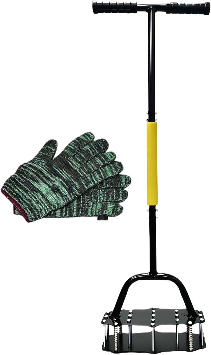 Grasbeluchter - Gazonventilator Tuingereedschap - Gazononderhoud - Veelzijdige Spikes - 100 cm Lengte - Zwart