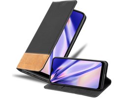 Cadorabo Hoesje geschikt voor Samsung Galaxy A10s / M01s in ZWART BRUIN - Beschermhoes met magnetische sluiting, standfunctie en kaartvakje Book Case Cover Etui
