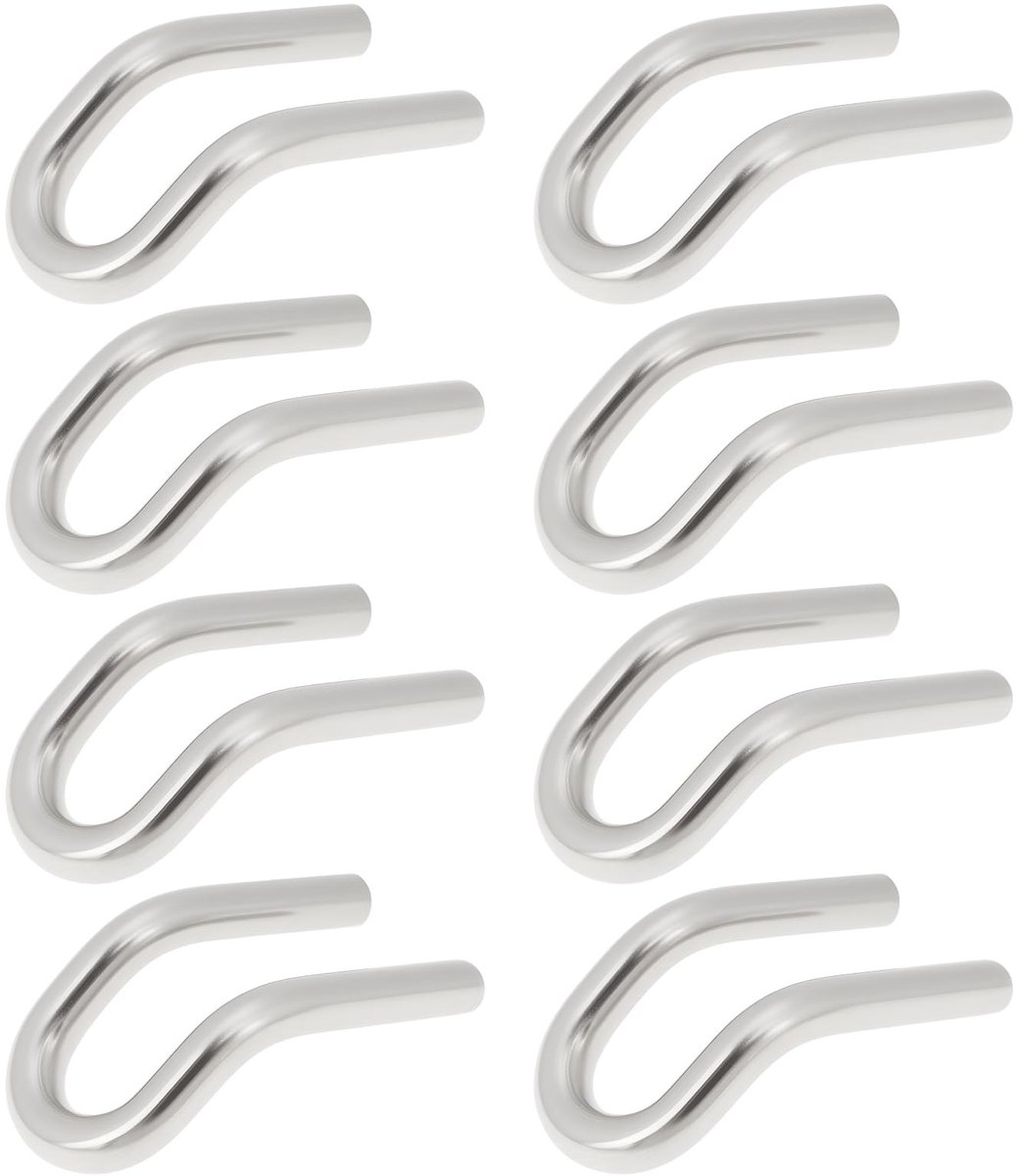 Dailygoods- Uitlaat Haken 8 Stuks - Roestvrij Staal - 12mm x 30mm - U-vormige Montage - Sterk en Corrosiebestendig - Voor Motorfiets Uitlaat - Uitlaatbevestiging