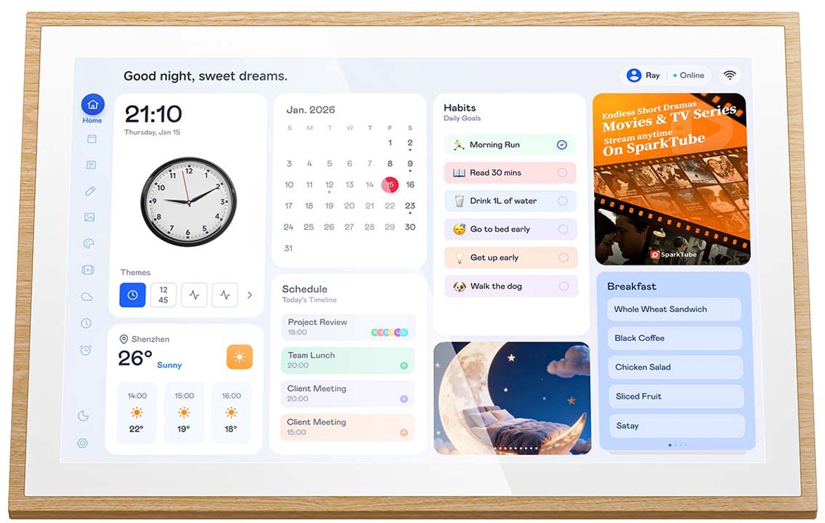 Blackview NEST 10 - Digitale Fotolijst 10,1 inch - Digitale kalender - Fotokader - IPS Touchscreen - WiFi - 32GB - iFrameo, Google, iCloud