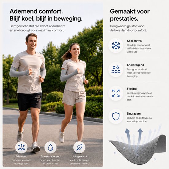 BOTC Arm Sleeve - Compressie Arm Mouwen - UV - Zonbescherming - werende mouwen - Grijs van BOTC — afbeelding 5