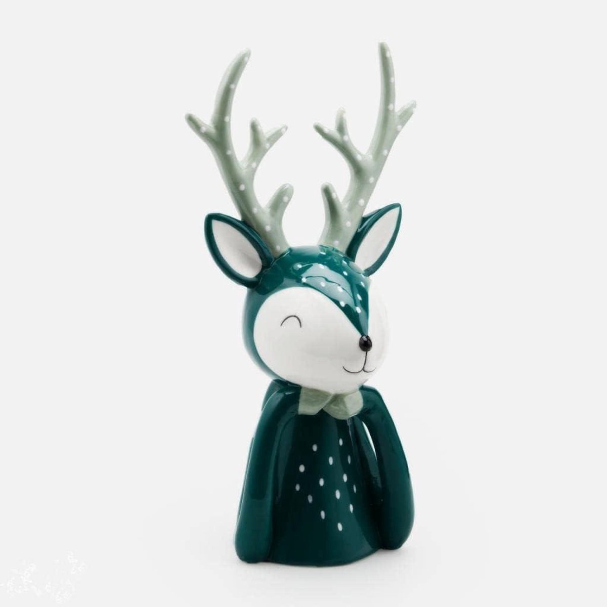 Kerst Rendier Decoratie - Kerstbeeldje - Feestelijke Sfeer - Grappig Ontwerp - 38 cm Hoog - Groen