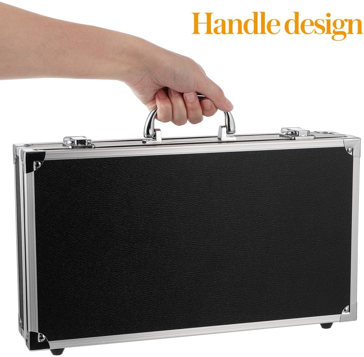 Dailygoods- Aktetas met Hangslot - Metalen Koffer - Aluminiumlegering/ABS - Duurzaam/Robuust - Uniek Ontwerp met Spons - Bescherming voor Gereedschap - Gereedschapskist