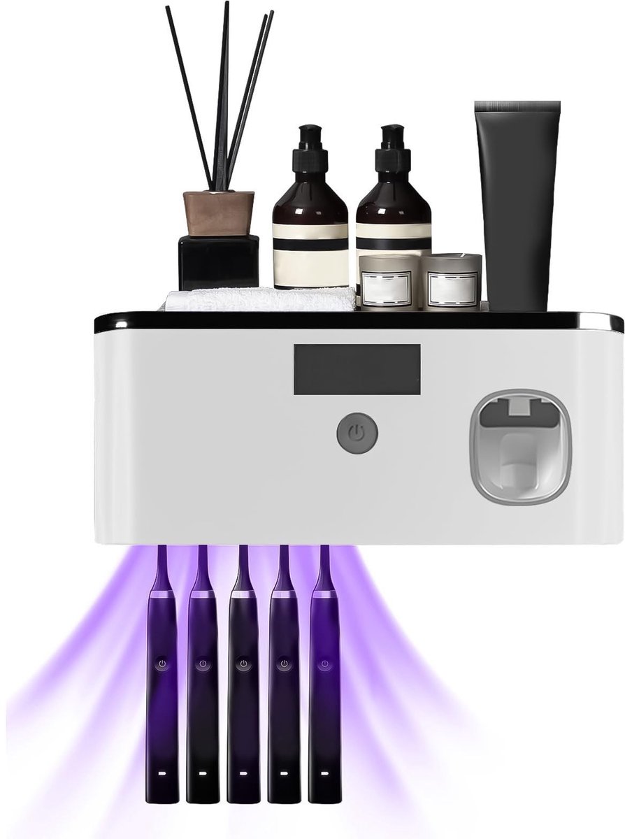 Dailygoods - Tandenborstelhouder met UV-desinfectie en Tandpastadispenser