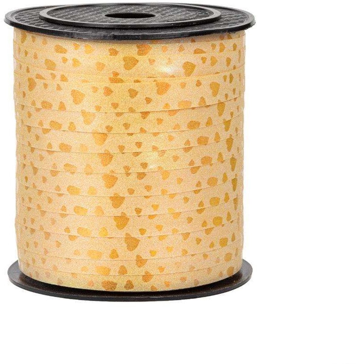 Valentijnsdag Cadeaulint geel Breedte 10 millimeter | Lengte 100 meter - Krullint Hartmotief - Bloemdecoratie Knutselen – lint Verpakkingslint Sierlint